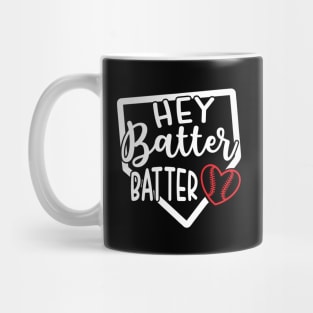 Hey Batter Batter Baseball Softball Cute Funny Mug